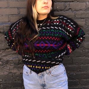 Vintage Mulitcolor Chunky Grandpa Sweater